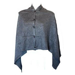 Himalaya Handmade 100% Lightweight Cashmere Buttoned Poncho Wrap Made in Nepal